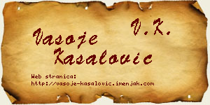 Vasoje Kasalović vizit kartica